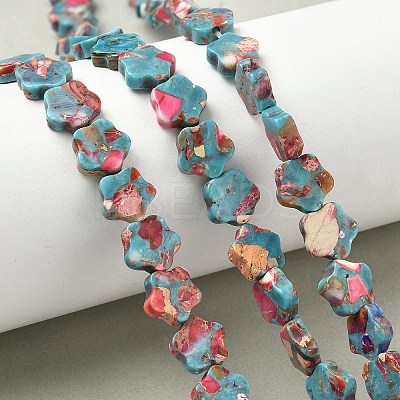 Dyed Synthetic Imperial Jasper Beads Strands G-D337-10mm-B04-1
