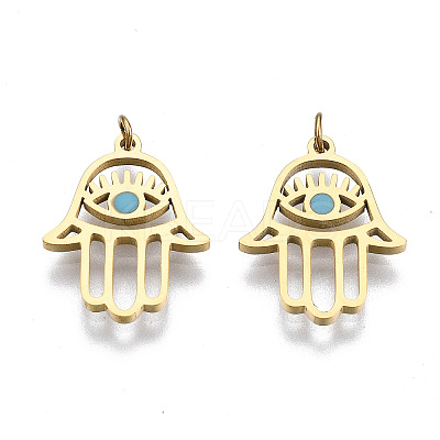 304 Stainless Steel Enamel Charms LS-STAS-S116-372B-G-1