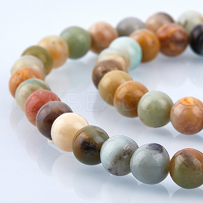 Natural Flower Amazonite Beads Strands G-OC0001-44-1