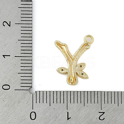 Brass Crystal Rhinestone Letter Links Connector Charms KK-S395-06G-Y-1