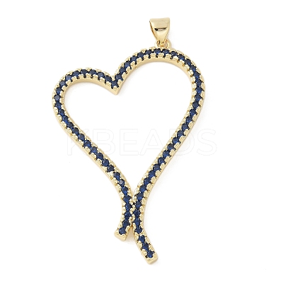 Brass Micro Pave Cubic Zirconia Pendants KK-K298-14G-01-1