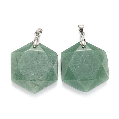 Natural Green Aventurine Pendants G-E487-95E-1