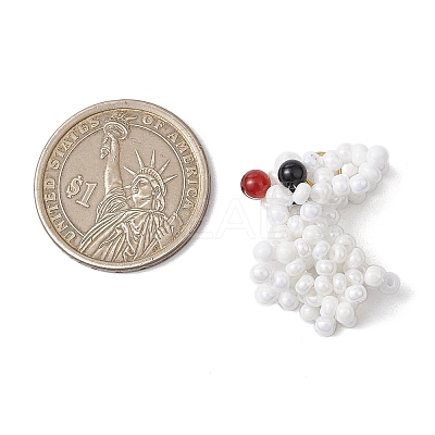 3D Glass Seed Beaded Rabbit Charms PALLOY-MZ00577-1