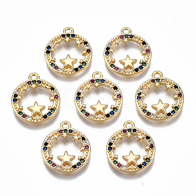 Brass Micro Pave Cubic Zirconia Charms LS-KK-Q277-074-NF-1