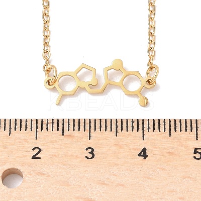 304 Stainless Steel Chemical Symbol Pendant Necklaces NJEW-Z073-03G-06-1