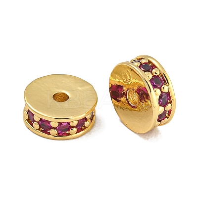 Rack Plating Brass Micro Pave Cubic Zirconia Beads KK-U030-27G-04-1