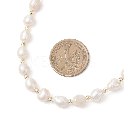 Natural Cultured Freshwater Pearl Two Sides Polished Beaded Necklaces NJEW-JN05731-1