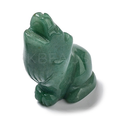 Natural Green Aventurine Wolf Figurine Display Decorations G-PW0007-013F-1