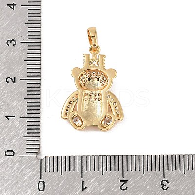 Brass Micro Pave Clear Cubic Zirconia Pendants KK-E111-33G-1