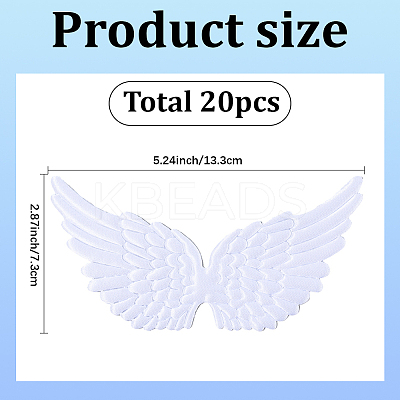 20Pcs Cloth Angel Wings AJEW-GF0012-62B-1