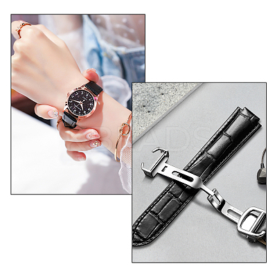 Rectangle 304 Stainless Steel Watch Band Clasps STAS-UN0009-57P-1
