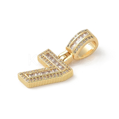 Brass Clear Cubic Zirconia European Dangle Charms LS-KK-R003-01G-07-1