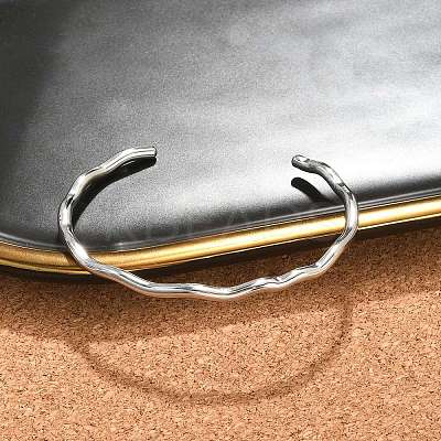 Non-Tarnish 304 Stainless Steel Cuff Bangles BJEW-H323-01P-1