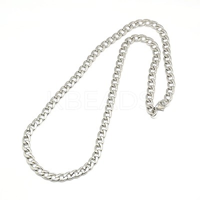 Tarnish Resistant 304 Stainless Steel Curb Chain/Twisted Chain Necklaces STAS-A028-N124P-1