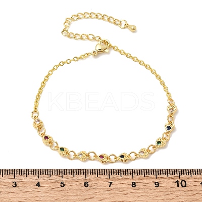 Brass Micro Pave Cubic Zirconia Link Bracelets BJEW-H639-10G-1