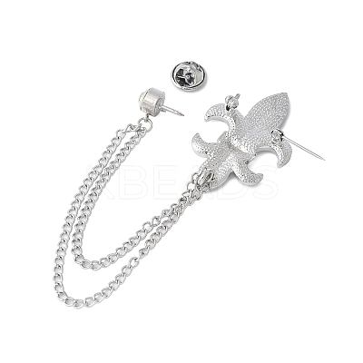 Vintage Fleur De Lis Alloy Hanging Chain Brooches JEWB-NH0001-02P-1