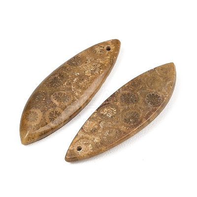 Natural Fossil Coral Pendants G-B187-01C-06-1