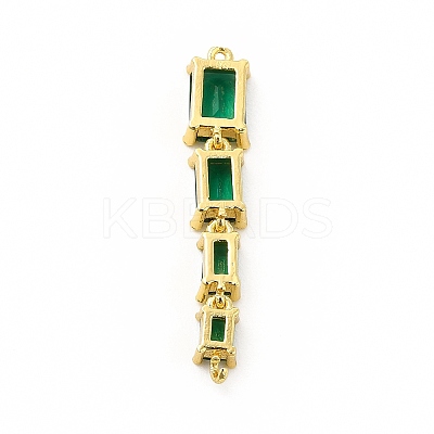 Brass Pave Cubic Zirconia Connector Charms KK-G458-01G-02-1