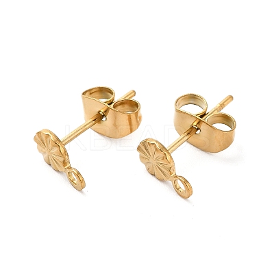 Ion Plating(IP) 304 Stainless Steel Stud Earring Findings STAS-E192-01G-02-1