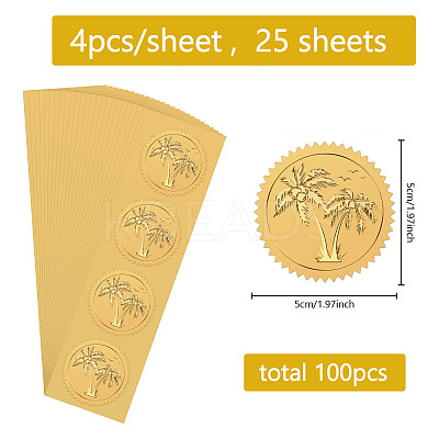 Plastic Self Adhesive Gold Foil Embossed Stickers DIY-WH0575-058-1