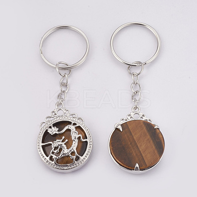 Natural Tiger Eye Keychain KEYC-P041-C09-1