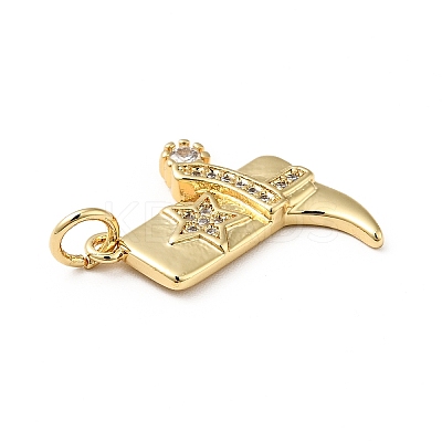 Rack Plating Brass Micro Pave Clear Cubic Zirconia Pendants LS-KK-E060-22G-1