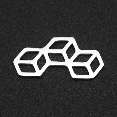 Non-Tarnish 201 Stainless Steel Filigree Joiners Links STAS-N090-LA055-1