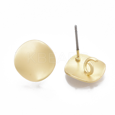 Smooth Surface Alloy Stud Earring Findings PALLOY-T064-43MG-1