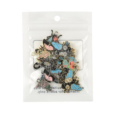 16Pcs 8 Styles Alloy Enamel Pendants ENAM-FS0003-95-1