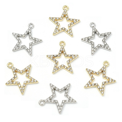 20Pcs 2 Colors Alloy Rhinestone Pendants ALRI-YW0001-26-1