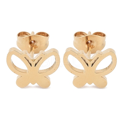 PVD Vacuum Plating 304 Stainless Steel Stud Earrings for Women EJEW-A048-48B-G-1