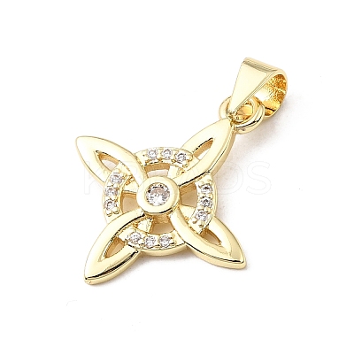 Brass Micro Pave Clear Cubic Zirconia Pendants KK-E799-06D-G-1