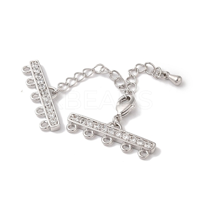 Brass Micro Pave Cubic Zirconia Chain Extender KK-L216-004D-P-1