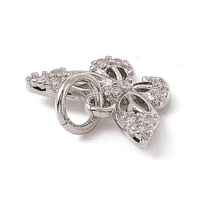Brass Micro Pave Cubic Zirconia Charms ZIRC-F132-14P-1