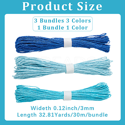 3 Bundles 3 Colors  Twisted Paper Cord DIY-CP0012-06C-1