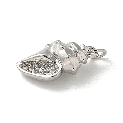 Brass Micro Pave Clear Cubic Zirconia Pendants KK-U046-02P-06-1