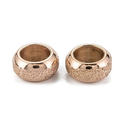 Ion Plating(IP) Frosted 201 Stainless Steel European Beads STAS-B020-13RG-1