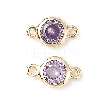 Brass Pave Cubic Zirconia Connector Charms LS-KK-TAC0015-01G-08-1