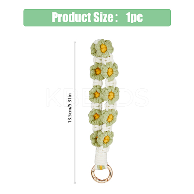 1Pc Handmade Macrame Woven Cotton Flower Pendant Decorations MAKN-HY0001-01-1