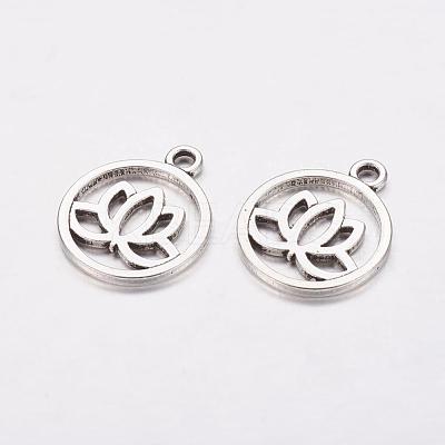 Tibetan Style Filigree Alloy Pendants X-TIBEP-5354-AS-LF-1