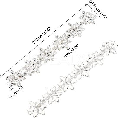 1Pc Shiny Flower Crystal Rhinestone Trim DIY-FG0003-37-1