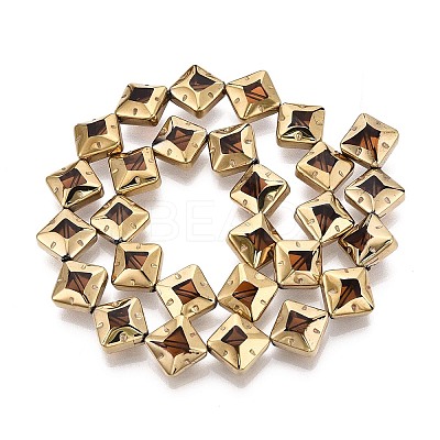 Electroplate Glass Beads Strands EGLA-T021-24G-1