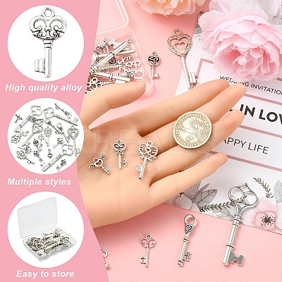 30Pcs 10 Styles Tibetan Style Alloy Pendants TIBEP-YW0002-07-1