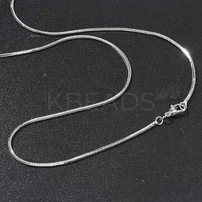 1.5mm Rack Plating Brass Snake Chain Necklaces for Women Men MAK-L044-13P-1