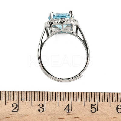 925 Sterling Silver Micro Pave Cubic Zirconia Finger Rings RJEW-B134-01B-06-1
