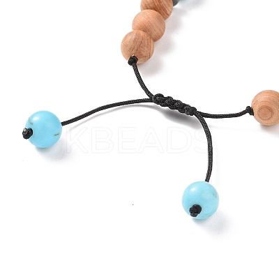 Wooden Braided Bead Bracelets Sets BJEW-JB09066-1