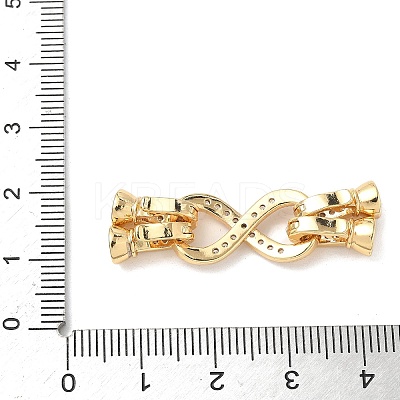 Brass Micro Pave Clear Cubic Zirconia Fold Over Clasps KK-U059-32G-1