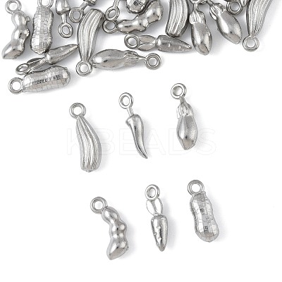 24Pcs 6 Styles Vegetables 304 Stainless Steel Charms STAS-FS0002-11-1