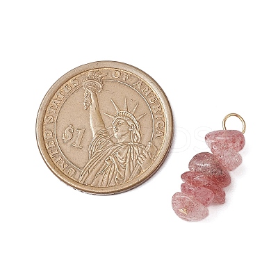 10Pcs 5 Colors 12 Constellation Natural Aquamarine & Citrine & Rose Quartz & Strawberry Quartz & Black Tourmaline Pendants PALLOY-JF02839-01-1