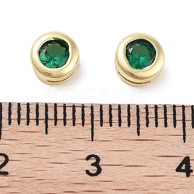Brass with Single Cubic Zirconia Slide Charms LS-KK-C051-27G-02-1